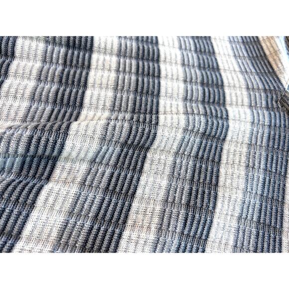 Alfani Sweater Mens Small Gray‎ White Ribbed Striped V Neck Preppy Heritage - Picture 9 of 10